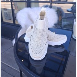 Elastiksneakers - beige m sten