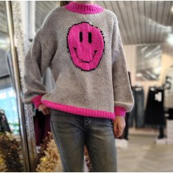 Strik i gr� - med smiley