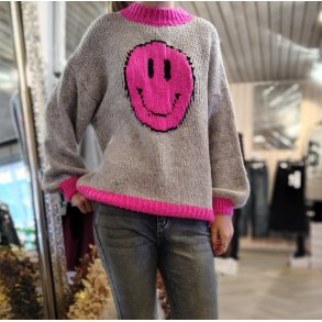 Strik i gr - med smiley