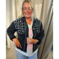 Denim jakke - sort - Amy &Clo